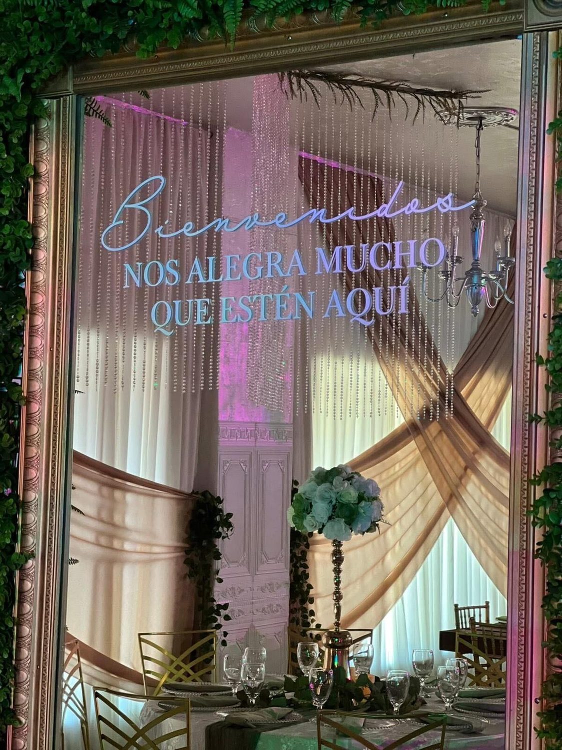 Our Bienvenidos welcome mirror greeting your guests